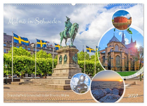 Malmö in Schweden (Wandkalender 2027 DIN A2 quer), CALVENDO Monatskalender