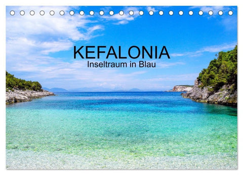 Kefalonia, Inseltraum in Blau (Tischkalender 2027 DIN A5 quer), CALVENDO Monatskalender