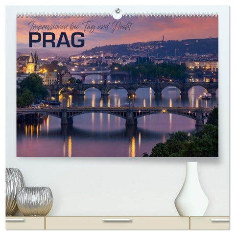 PRAG Impressionen bei Tag und Nacht (hochwertiger Premium Wandkalender 2027 DIN A2 quer), Kunstdruck in Hochglanz