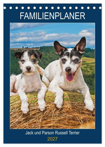Familienplaner Jack und Parson Russell Terrier (Tischkalender 2027 DIN A5 hoch), CALVENDO Monatskalender