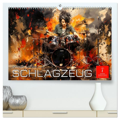 Schlagzeug ewige Liebe live (hochwertiger Premium Wandkalender 2027 DIN A2 quer), Kunstdruck in Hochglanz