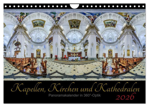 Kapellen, Kirchen und Kathedralen 2026 (Wandkalender 2026 DIN A4 quer), CALVENDO Monatskalender