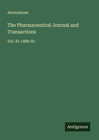 The Pharmaceutical Journal and Transactions