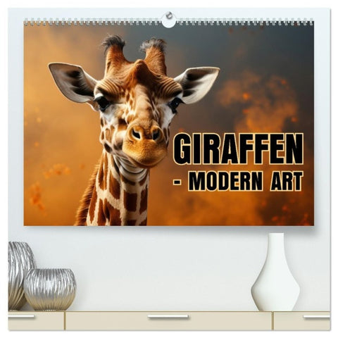 GIRAFFEN - Modern Art (hochwertiger Premium Wandkalender 2027 DIN A2 quer), Kunstdruck in Hochglanz