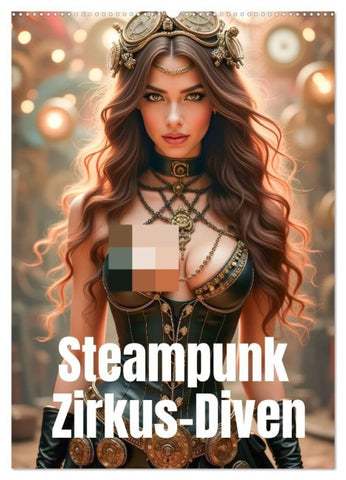 Steampunk Zirkus-Diven (Wandkalender 2027 DIN A2 hoch), CALVENDO Monatskalender