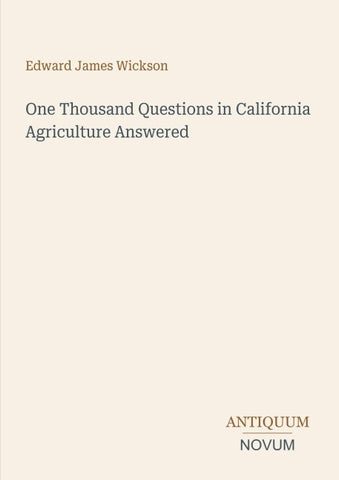 One Thousand Questions in California Agriculture Answered