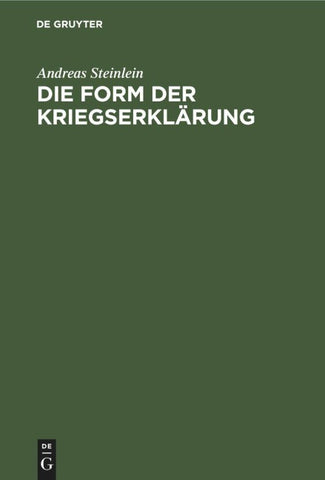 Die Form der Kriegserklärung