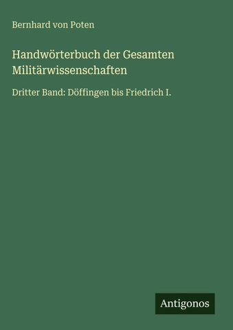 Handwörterbuch der Gesamten Militärwissenschaften
