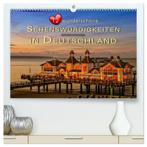 12 wunderschöne Sehenswürdigkeiten in Deutschland (hochwertiger Premium Wandkalender 2027 DIN A2 quer), Kunstdruck in Hochglanz