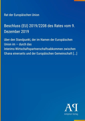 Beschluss (EU) 2019/2208 des Rates vom 9. Dezember 2019