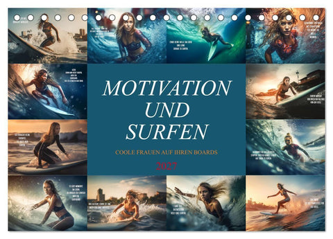 Motivation und Surfen (Tischkalender 2027 DIN A5 quer), CALVENDO Monatskalender