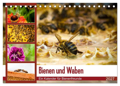Bienen und Waben (Tischkalender 2027 DIN A5 quer), CALVENDO Monatskalender