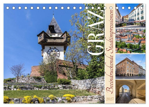 Graz - Beeindruckende Stadtimpressionen (Tischkalender 2027 DIN A5 quer), CALVENDO Monatskalender