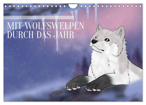 Mit Wolfswelpen durch das Jahr (Wandkalender 2027 DIN A4 quer), CALVENDO Monatskalender