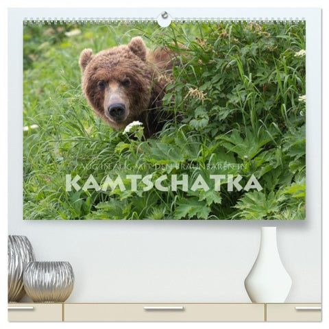 Aug in Aug mit den Braunbären in Kamtschatka (hochwertiger Premium Wandkalender 2027 DIN A2 quer), Kunstdruck in Hochglanz