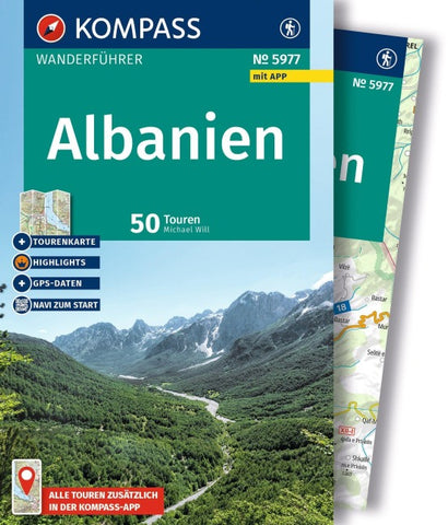 KOMPASS Wanderführer Albanien, 50 Touren mit Extra-Tourenkarte