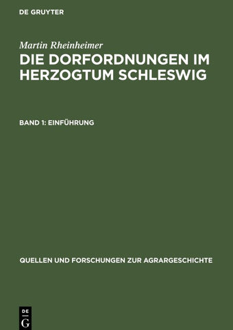 Die Dorfordnungen im Herzogtum Schleswig