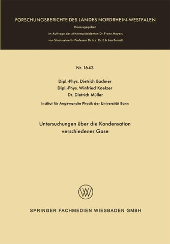 Untersuchungen über die Kondensation verschiedener Gase