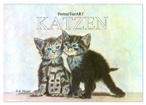 KATZEN PortraiTierART (Wandkalender 2027 DIN A2 quer), CALVENDO Monatskalender