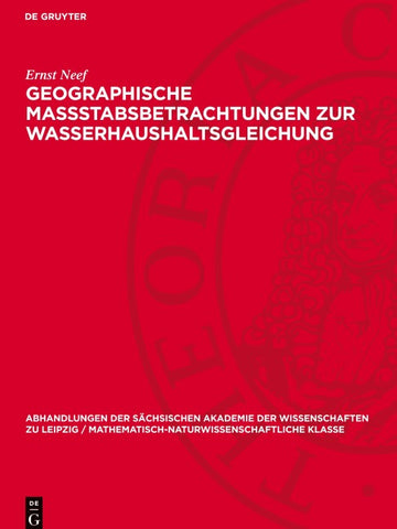 Geographische Massstabsbetrachtungen zur Wasserhaushaltsgleichung
