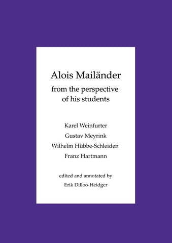 Alois Mailänder - From the perspective of his students