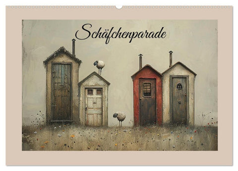 Schäfchenparade (Wandkalender 2027 DIN A2 quer), CALVENDO Monatskalender
