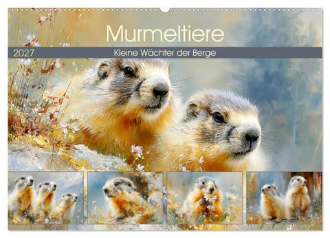 Murmeltiere. Kleine Wächter der Berge (Wandkalender 2027 DIN A2 quer), CALVENDO Monatskalender