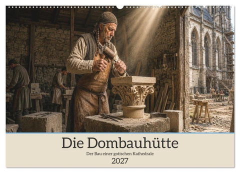 Die Dombauhütte – Der Bau einer gotischen Kathedrale (Wandkalender 2027 DIN A2 quer), CALVENDO Monatskalender