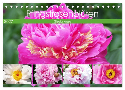Pfingstrosenblüten (Tischkalender 2027 DIN A5 quer), CALVENDO Monatskalender