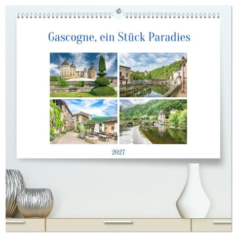 Gascogne, ein Stück Paradies (hochwertiger Premium Wandkalender 2027 DIN A2 quer), Kunstdruck in Hochglanz
