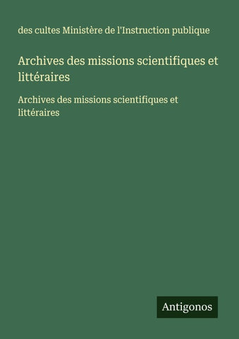 Archives des missions scientifiques et littéraires