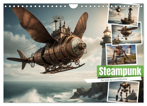 Steampunk - Die Welt der Leuchttürme (Wandkalender 2027 DIN A4 quer), CALVENDO Monatskalender