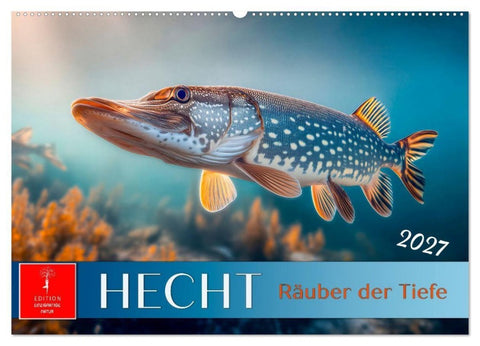 Hecht - Jäger der Tiefe (Wandkalender 2027 DIN A2 quer), CALVENDO Monatskalender