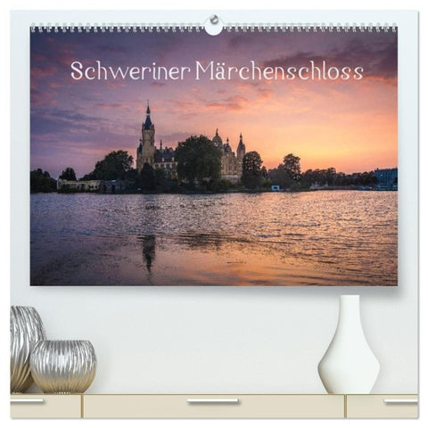 Schweriner Märchenschloss (hochwertiger Premium Wandkalender 2027 DIN A2 quer), Kunstdruck in Hochglanz