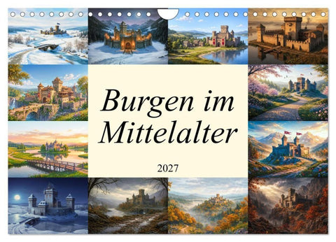 Burgen im Mittelalter (Wandkalender 2027 DIN A4 quer), CALVENDO Monatskalender