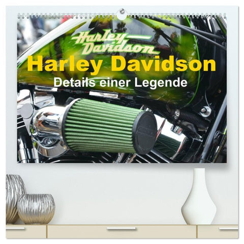 Harley Davidson - Details einer Legende (hochwertiger Premium Wandkalender 2026 DIN A2 quer), Kunstdruck in Hochglanz