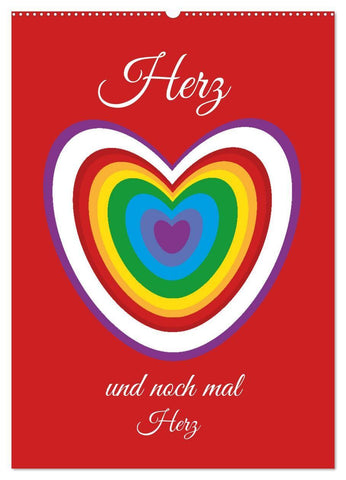Herz und noch mal Herz (Wandkalender 2027 DIN A2 hoch), CALVENDO Monatskalender