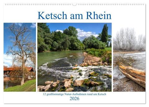 Ketsch am Rhein (Wandkalender 2026 DIN A2 quer), CALVENDO Monatskalender