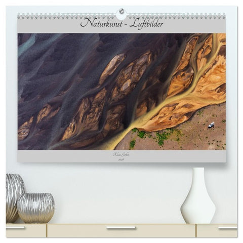 Naturkunst - Luftbilder (hochwertiger Premium Wandkalender 2026 DIN A2 quer), Kunstdruck in Hochglanz