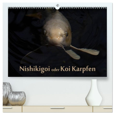 Nishikigoi oder Koi Karpfen (hochwertiger Premium Wandkalender 2027 DIN A2 quer), Kunstdruck in Hochglanz