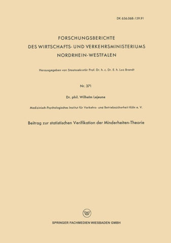 Beitrag zur statistischen Verifikation der Minderheiten-Theorie