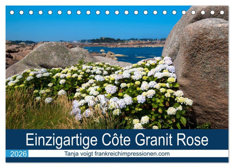 Einzigartige Côte Granit Rose (Tischkalender 2026 DIN A5 quer), CALVENDO Monatskalender