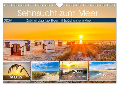 Sehnsucht zum Meer (Wandkalender 2026 DIN A4 quer), CALVENDO Monatskalender