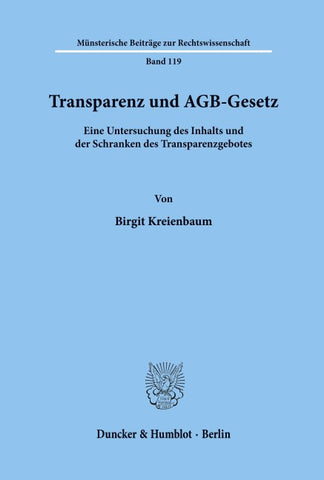 Transparenz und AGB-Gesetz.