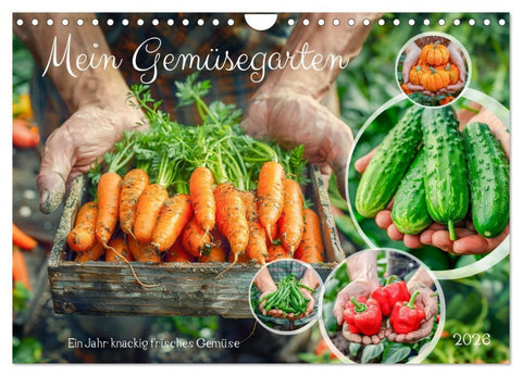 Mein Gemüsegarten - Ein Jahr knackig frisches Gemüse (Wandkalender 2026 DIN A4 quer), CALVENDO Monatskalender
