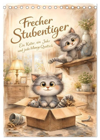 Frecher Stubentiger (Tischkalender 2027 DIN A5 hoch), CALVENDO Monatskalender