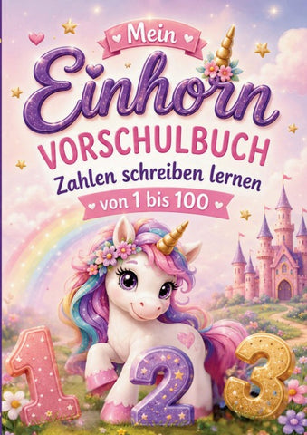 Mein Einhorn Vorschulbuch - Zahlen schreiben lernen von 1 bis 100