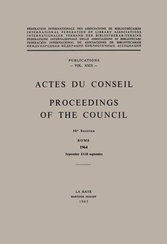 Actes Du Conseil Proceedings of the Council