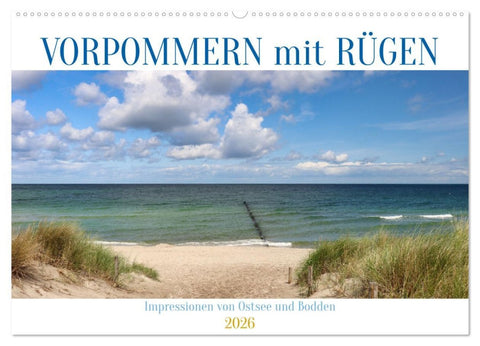 Vorpommern mit Rügen (Wandkalender 2026 DIN A2 quer), CALVENDO Monatskalender