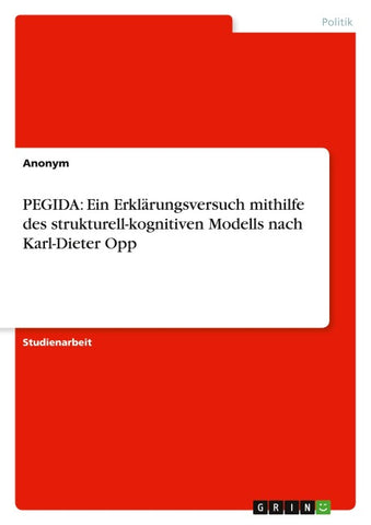 PEGIDA: Ein Erklärungsversuch mithilfe des strukturell-kognitiven Modells nach Karl-Dieter Opp